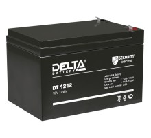 Батарея DELTA серия DT, DT 1212, напряжение 12В, емкость 12Ач (разряд 20 часов),  макс. ток разряда (5 сек.) 165А, макс. ток заряда 3.6А, свинцово-кислотная типа AGM, клеммы F2, ДxШxВ 151х98х94мм., вес 3.6кг., срок службы 5 лет./ Battery DELTA series DT,