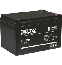 Батарея DELTA серия DT, DT 1212, напряжение 12В, емкость 12Ач (разряд 20 часов),  макс. ток разряда (5 сек.) 165А, макс. ток заряда 3.6А, свинцово-кислотная типа AGM, клеммы F2, ДxШxВ 151х98х94мм., вес 3.6кг., срок службы 5 лет./ Battery DELTA series DT,