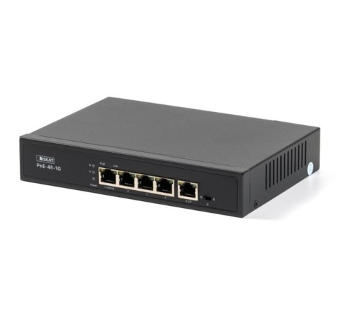 Коммутатор (4070)SKAT PoE-4E-1G коммутатор PoE Plus, мощность 80Вт, порты: 4-Ethernet, 1-Uplink