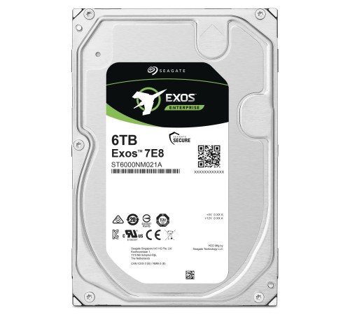 Жесткий диск/ HDD Seagate SATA 6Tb Enterprise 7200 Exos 7E8 256Mb 1 year warranty