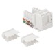 Розеточный модуль Модуль Keystone, RJ45, неэкранированный, кат.5E, со встроенной шторкой, 90 градусов, белый