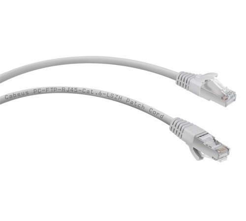 Патч-корд F/UTP, категория 6, 2xRJ45/8p8c, экранированный, серый, LSZH, 1м Cabeus PC-FTP-RJ45-Cat.6-1m-LSZH Патч-корд F/UTP, категория 6, 2xRJ45/8p8c, экранированный, серый, LSZH, 1м