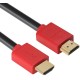 Greenconnect Кабель 0.3m HDMI версия 2.0, HDR 4:2:2, Ultra HD, 4K 60 fps 60Hz/5K*30Hz, 3D, AUDIO, 18.0 Гбит/с, 28/28 AWG, OD7.3mm, тройной экран, черный, красные коннекторы, GCR-HM451-0.3m