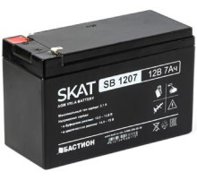 2533 SKAT SB 1207, 12В, 7Ач, максимальный ток заряда 2,1 А. Тип клеммы — F1 нож. Размер корпуса — 66х151х100. Вес — 2,1 кг. Срок службы — 6 лет. Гарантия - 18 месяцев.