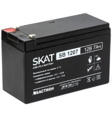 2533 SKAT SB 1207, 12В, 7Ач, максимальный ток заряда 2,1 А. Тип клеммы — F1 нож. Размер корпуса — 66х151х100. Вес — 2,1 кг. Срок службы — 6 лет. Гарантия - 18 месяцев.