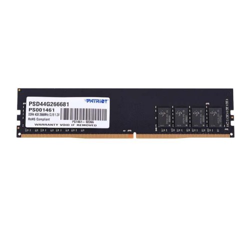 Оперативная память Patriot SL DDR4 DIMM 4GB 2666MHz CL19 1*4GB 19-19-19-43 1.2V Оперативная память Patriot SL DDR4 DIMM 4GB 2666MHz CL19 1*4GB 19-19-19-43 1.2V
