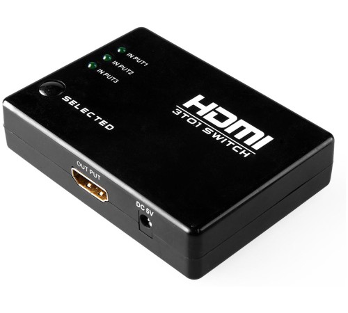 Переключатель HDMI 3 x 1 Greenline, 1080P 60Hz, пульт ДУ, DeepColor, GL-v301 Переключатель HDMI 3 x 1 Greenline, 1080P 60Hz, пульт ДУ, DeepColor, GL-v301