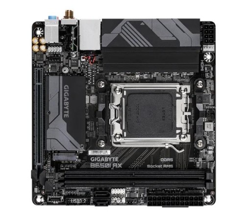 Материнская плата GIGABYTE B650I AX, AM5, B650, 2*DDR5, 2*SATA, 1*M.2, 3*USB 3.2, 3*USB 2.0, 1*PCIx16, DP+HDMI, mITX