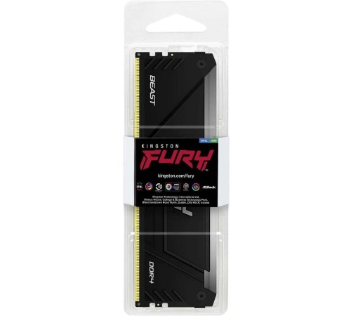 Память оперативная/ Kingston 8GB 3733MT/s DDR4 CL19 DIMM FURY Beast RGB Память оперативная/ Kingston 8GB 3733MT/s DDR4 CL19 DIMM FURY Beast RGB