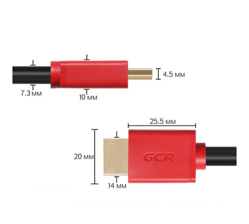Greenconnect Кабель 0.3m HDMI версия 2.0, HDR 4:2:2, Ultra HD, 4K 60 fps 60Hz/5K*30Hz, 3D, AUDIO, 18.0 Гбит/с, 28/28 AWG, OD7.3mm, тройной экран, черный, красные коннекторы, GCR-HM451-0.3m Greenconnect Кабель 0.3m HDMI версия 2.0, HDR 4:2:2, Ultra HD, 4K 60 fps 60Hz/5K*30Hz, 3D, AUDIO, 18.0 Гбит/с, 28/28 AWG, OD7.3mm, тройной экран, черный, красные коннекторы, GCR-HM451-0.3m