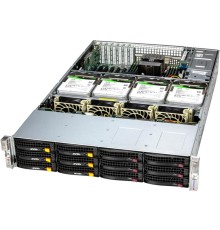 Серверная платформа Supermicro SuperStorage 2U Server 621E-ACR16H noCPU(2) 4th/5th Gen(MCC carrier)/no DIMM(16)/TDP 270W/16x3,5/2,5 SAS/SATA/2x10GbE/SFT-DCMS-Single/2x1600W/
