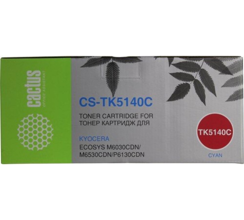-/ Картридж лазерный Cactus CS-TK5140C TK-5140C голубой (5000стр.) для Kyocera Ecosys M6030cdn/M6530cdn