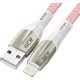 Greenconnect Кабель 1.2m для iPod, iPhone, iPad series MERCEDES& LED, PINK NYLON, супер быстрая зарядка, MFI, GCR-52165
