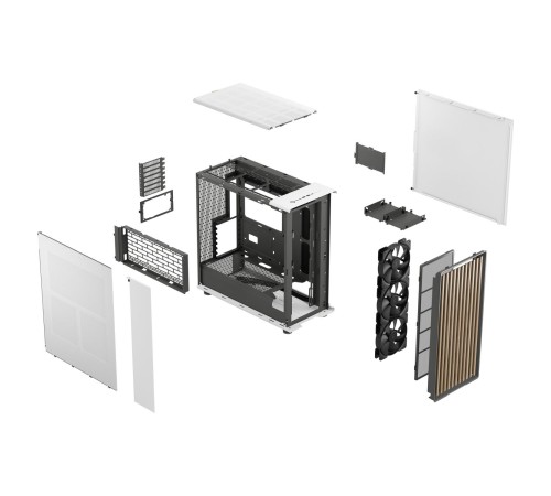 Корпус ПК без блока питания/ Case Fractal Design North XL, Full-Tower, 3x140mm, 2xUSB-A 3.2 + 1xUSB 3.2 Type-C E-ATX, ATX, mATX, mITX Wood panel, Chalk White