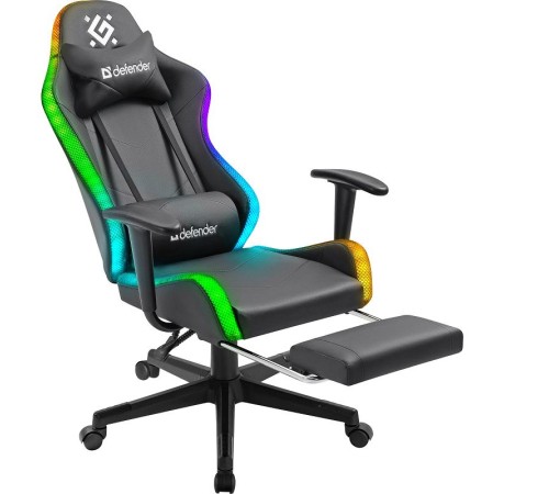 Defender Игровое кресло Watcher Черный,подсветка,полиуретан