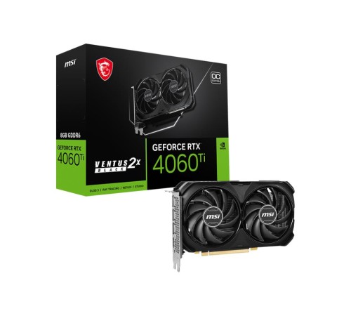 Видеокарта/ VGA MSI NVIDIA GeForce RTX 4060 VENTUS 2X BLACK 8G OC 8GB, GDDR6/128-bit, PCIe 4.0, 1xHDMI 2.1, 3xDP, 2-slot