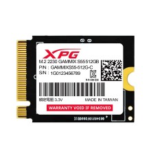 Твердотельный накопитель/ ADATA SSD GAMMIX S55, 512GB, M.2(22x30mm), NVMe, PCIe 4.0 x4, 3D NAND, R/W 5000/3000MB/s, IOPs -/-, TBW 230, DWPD 0.2 (5 лет)