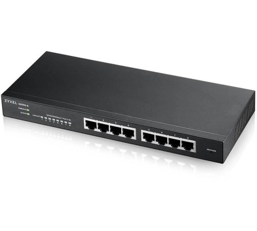 Коммутатор/ Zyxel NebulaFlex GS1915-8 Hybrid Smart L2 Switch, 8xGE, Silent (No Fan), Standalone/Cloud Management