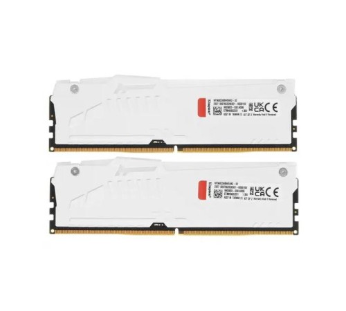 Память оперативная/ Kingston 32GB 6000MT/s DDR5 CL36 DIMM (Kit of 2) FURY Beast White RGB EXPO Память оперативная/ Kingston 32GB 6000MT/s DDR5 CL36 DIMM (Kit of 2) FURY Beast White RGB EXPO
