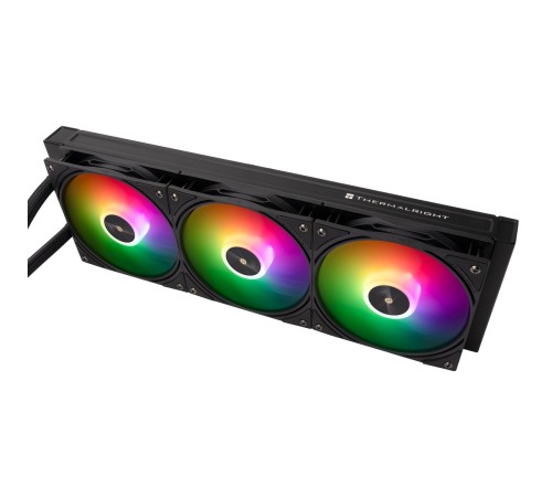 Водяное охлаждение для процессора/ Water Cooling System Thermalright Frozen Warframe SE 360 ARGB Black (360mm, LED temp., Black, ARGB/ Fans: 3x120mm, 70.84CFM, 29.8dBA, 2000RPM/ Pump height 59mm, Rad thickness 27mm/ S: 1851, 1700, 1200, 115X, AM5, AM4) Водяное охлаждение для процессора/ Water Cooling System Thermalright Frozen Warframe SE 360 ARGB Black (360mm, LED temp., Black, ARGB/ Fans: 3x120mm, 70.84CFM, 29.8dBA, 2000RPM/ Pump height 59mm, Rad thickness 27mm/ S: 1851, 1700, 1200, 115X, AM5, AM4)