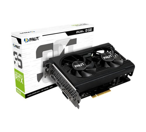 Видеокарта PALIT NE63050018P1-1070D RTX3050 DUAL 8GB GDDR6 128bit DVI HDMI DP Видеокарта PALIT NE63050018P1-1070D RTX3050 DUAL 8GB GDDR6 128bit DVI HDMI DP