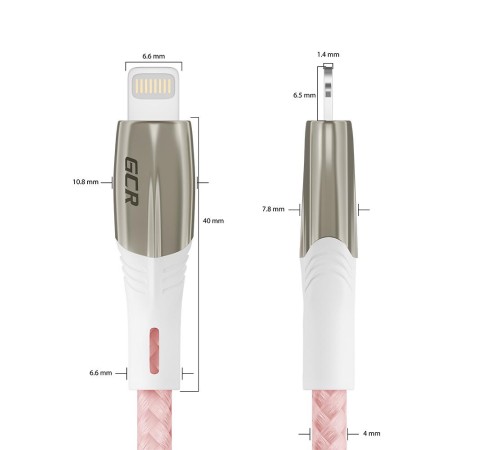 Greenconnect Кабель 1.2m для iPod, iPhone, iPad series MERCEDES& LED, PINK NYLON, супер быстрая зарядка, MFI, GCR-52165 Greenconnect Кабель 1.2m для iPod, iPhone, iPad series MERCEDES& LED, PINK NYLON, супер быстрая зарядка, MFI, GCR-52165