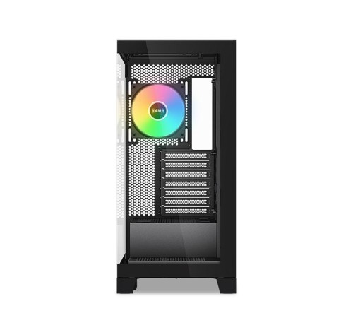 Корпус ПК без блока питания/ Case SAMA V50 Black, Midi-Tower, TG, 4x120mm ARGB, 2xUSB 3.0 + 1xUSB 3.1 Type-C, ATX, mATX, mITX Black