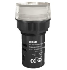 Лампа комм. ADDS ?22 мм Цвет:БЕЛЫЙ LED 220В ЛK-22 DEKraft