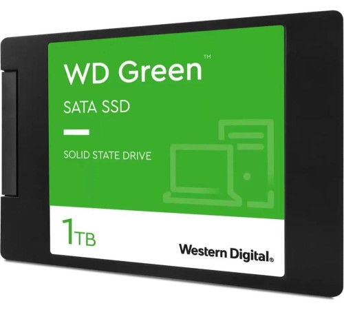 Твердотельный накопитель/ WD SSD Green, 1.0TB, 2.5" 7mm, SATA3, QLC, R/W 545/385MB/s, IOPs н.д./н.д., TBW н.д., DWPD н.д. (12 мес.) Твердотельный накопитель/ WD SSD Green, 1.0TB, 2.5" 7mm, SATA3, QLC, R/W 545/385MB/s, IOPs н.д./н.д., TBW н.д., DWPD н.д. (12 мес.)