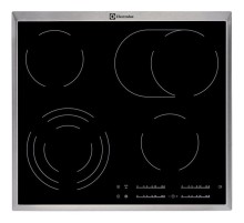 Встраиваемая варочная поверхность ELECTROLUX/ электрическая, 60 см, серебристая рамка, черный цвет