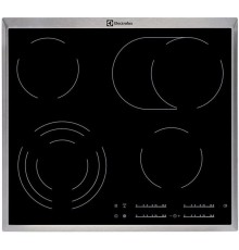 Встраиваемая варочная поверхность ELECTROLUX/ электрическая, 60 см, серебристая рамка, черный цвет