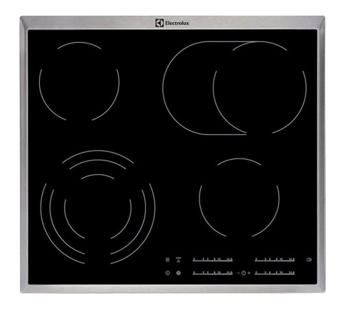 Встраиваемая варочная поверхность ELECTROLUX/ электрическая, 60 см, серебристая рамка, черный цвет Встраиваемая варочная поверхность ELECTROLUX/ электрическая, 60 см, серебристая рамка, черный цвет