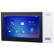 Монитор видеодомофона IP 7 дюймовый,  белый, 1024x600, сенсорный экран, DC 12В/PoE(802.3af), накладной монтаж
