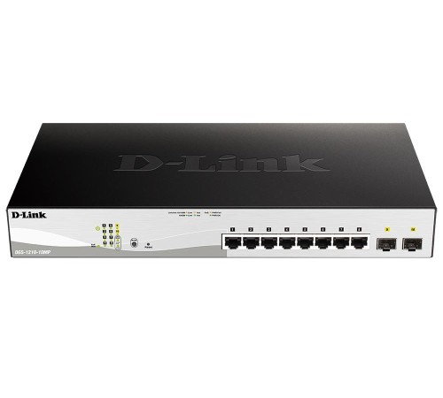 Коммутатор/ Управляемый L2 PoE-коммутатор, 8x1000Base-T PoE, 2x1000Base-X SFP, PoE-бюджет 130 Вт, защита от статического электричества до 6 кВ, CLI