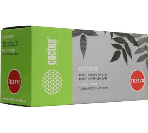 -/ Картридж лазерный Cactus CS-TK3170 TK-3170 черный (15500стр.) для Kyocera Ecosys P3050dn/P3055dn/P30