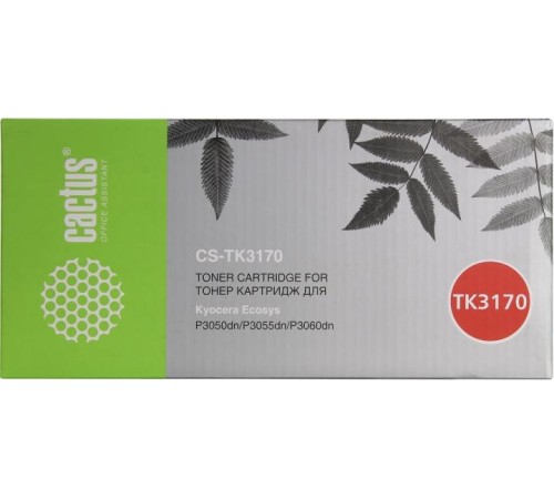 -/ Картридж лазерный Cactus CS-TK3170 TK-3170 черный (15500стр.) для Kyocera Ecosys P3050dn/P3055dn/P30