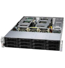 Серверная платформа Supermicro SuperServer 2U 621C-TN12R noCPU(2) 4th/5th Gen(MCC Carrier) /TDP 350W/no DIMM(16)/12x3,5"/2,5"/2x10Gb SFP+/2x1200W/SFT-DCMS-Single /4th Config