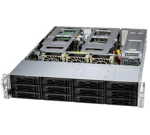 Сервер Supermicro SuperServer 2U 621C-TN12R/ 2x4510/ 4x64Gb/ 1x1,92Tb NVMe/ 2x10Gb SFP+/ SFT-DCMS-SINGLE/ 4th config