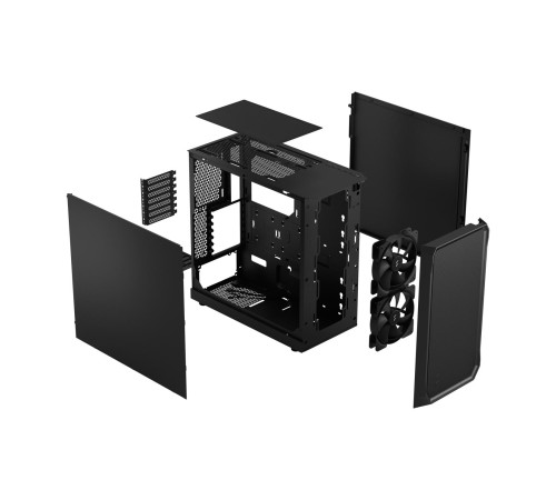 Корпус ПК без блока питания/ Case Fractal Design Focus 2, Midi-Tower, 2x140mm, 2xUSB-A 3.0, ATX, mATX, mITX Black