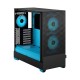 Корпус ПК без блока питания/ Case Fractal Design Pop Air RGB Cyan Core TG Clear Tint, Midi-Tower, 3x120mm RGB, 2xUSB-A 3.2 ATX, mATX, mITX Black/Cyan