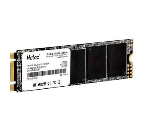 SSD накопитель Netac SSD N535N 512GB M.2 2280 SATAIII 3D NAND, R/W up to 540/490MB/s, TBW 280TB, 3y wty