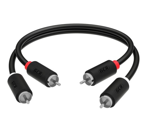 GCR Кабель 1.5m аудио 2 х RCA / 2 х RCA , черный, GCR-54126