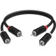 GCR Кабель 1.5m аудио 2 х RCA / 2 х RCA , черный, GCR-54126