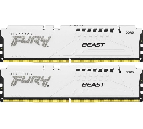 Память оперативная/ Kingston 64GB 5200MT/s DDR5 CL40 DIMM (Kit of 2) FURY Beast White XMP Память оперативная/ Kingston 64GB 5200MT/s DDR5 CL40 DIMM (Kit of 2) FURY Beast White XMP