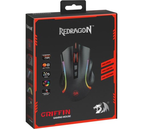 Redragon Проводная игровая мышь Griffin оптика,RGB,7200dpi Redragon Проводная игровая мышь Griffin оптика,RGB,7200dpi
