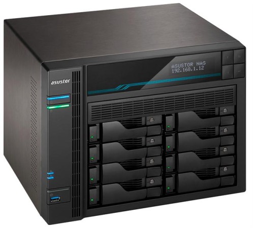 сетевое хранилище ASUSTOR AS6508T 8-Bay NAS/Media player/Intel Atom C3538 2,1GHz(Quad-Core), 8GB SO-DIMM DDR4, noHDD(HDD,SSD),/2x10GbE+2x2,5Gbe(LAN)/2xUSB3.2,HDMI/M.2/4ip camera license