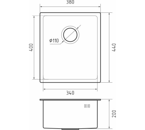 Кухонная мойка RIVELATO Rivelato Rinox 3844 UN Мойка нерж.сталь 1 чаша 380*440*200 мм, монтаж: универсальный, материал: нержавеющая сталь, цвет: нержавеющая сталь