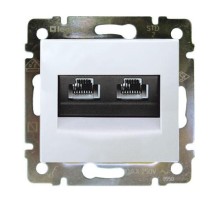 Розетка Valena розетка 2*RJ45 кат.5e, белая