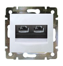 Розетка Valena розетка 2*RJ45 кат.5e, белая