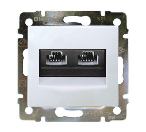 Розетка Valena розетка 2*RJ45 кат.5e, белая